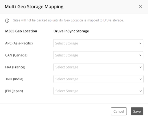 Multi-Geo Storage Mapping