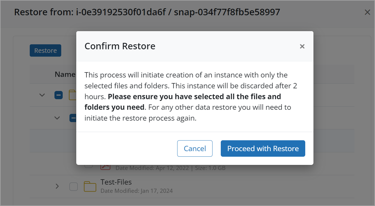 Confirm FLR Restore