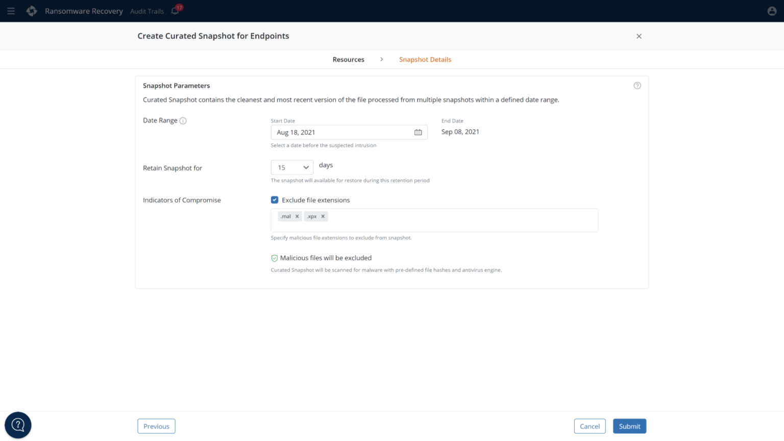 Choosing date range for curation – Endpoints