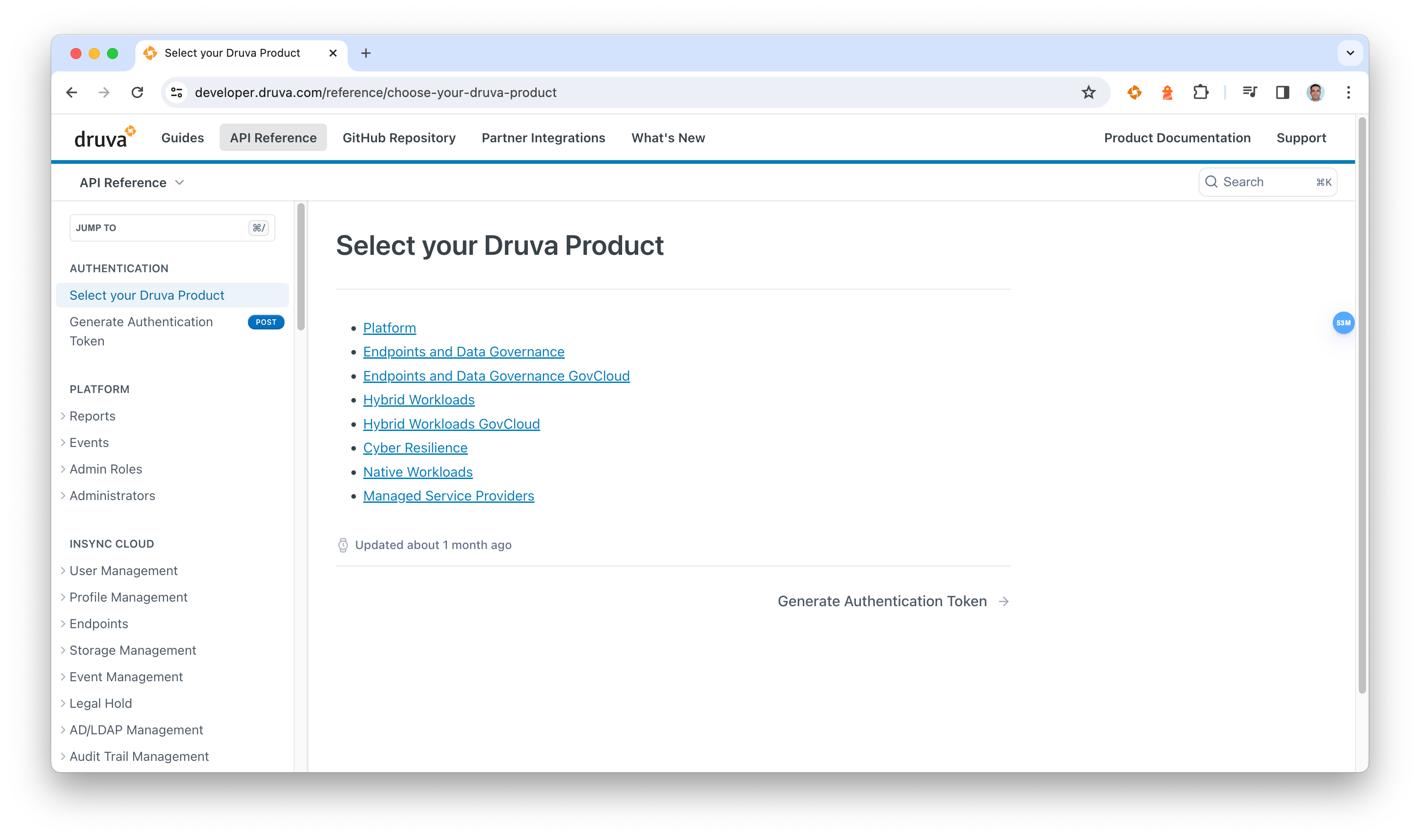 Druva developer portal