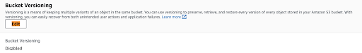 Bucket versioning