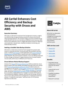 AB CarVal Enhances Cost Efficiency and Backup Security with Druva and AWS