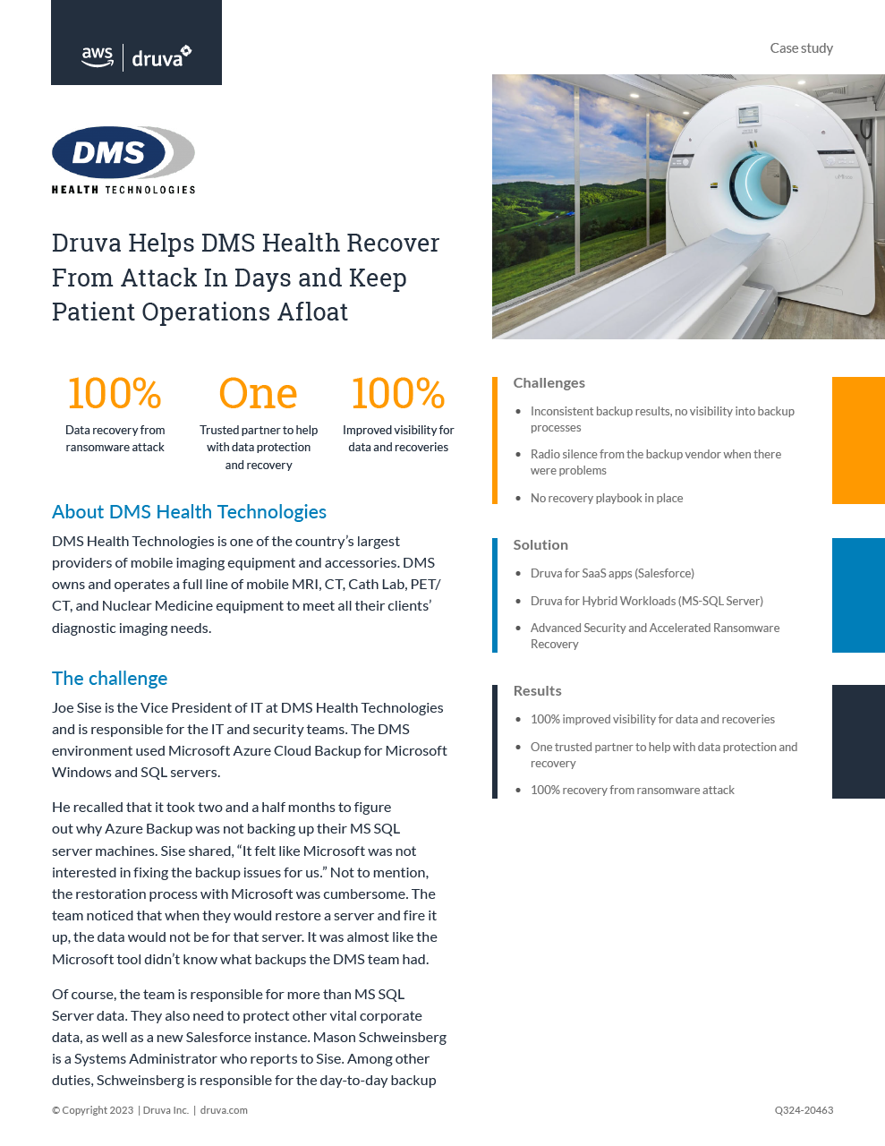 Druva Helps DMS Health Recover From Attack In Days and Keep Patient Operations Afloat