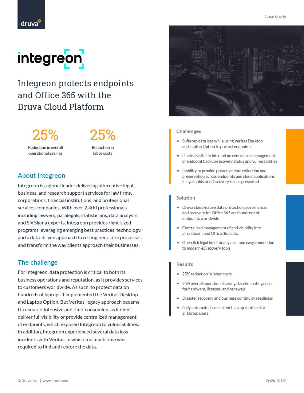 Integreon protects endpoints and Office 365 with the Druva Cloud Platform